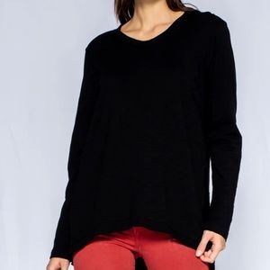 Women's WILT L/S Asymmetrical Slouchy Tunic Top Black Size L